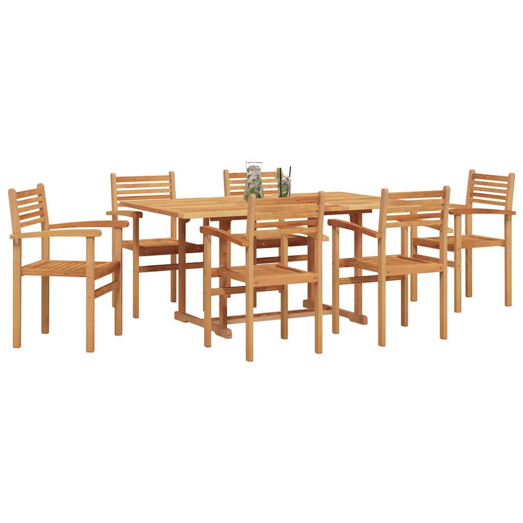 Hage Spisegruppe 7 pcs Naturlig Solid akasietre