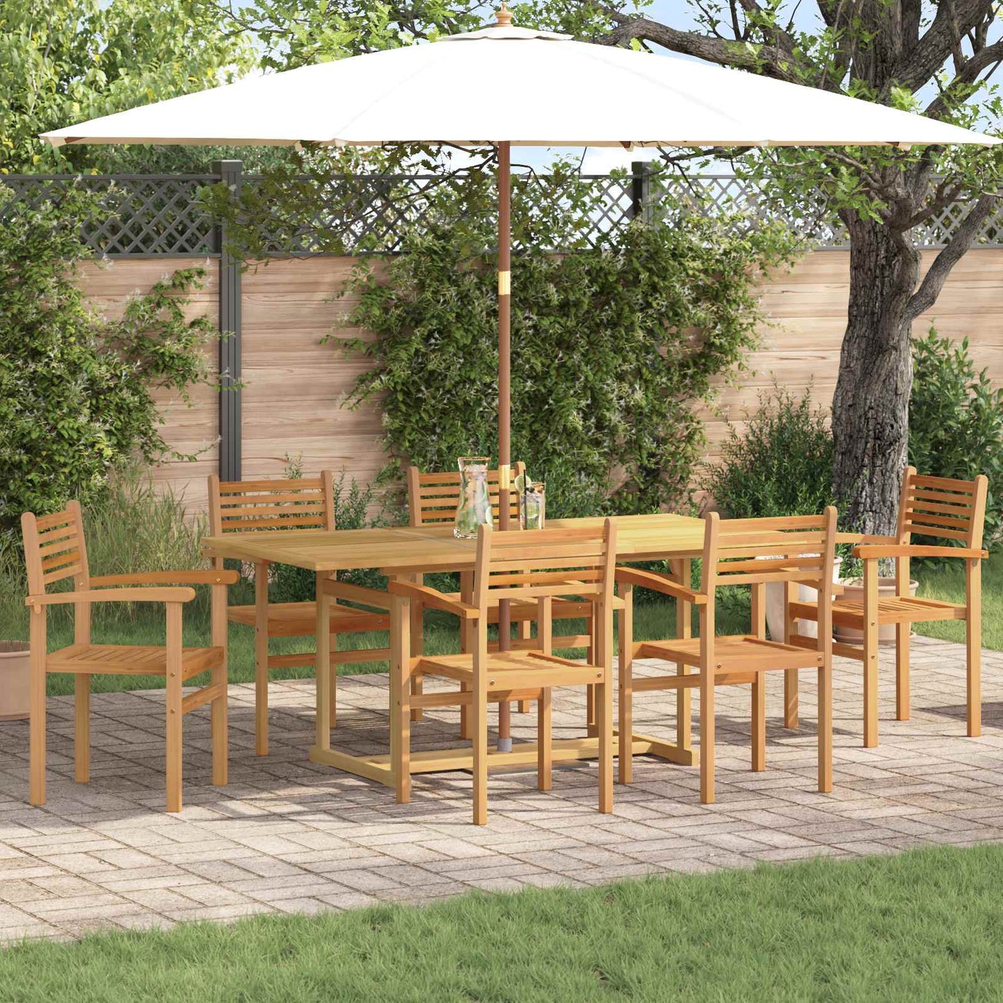 Hage Spisegruppe 7 pcs Brun Massivt Teaktre