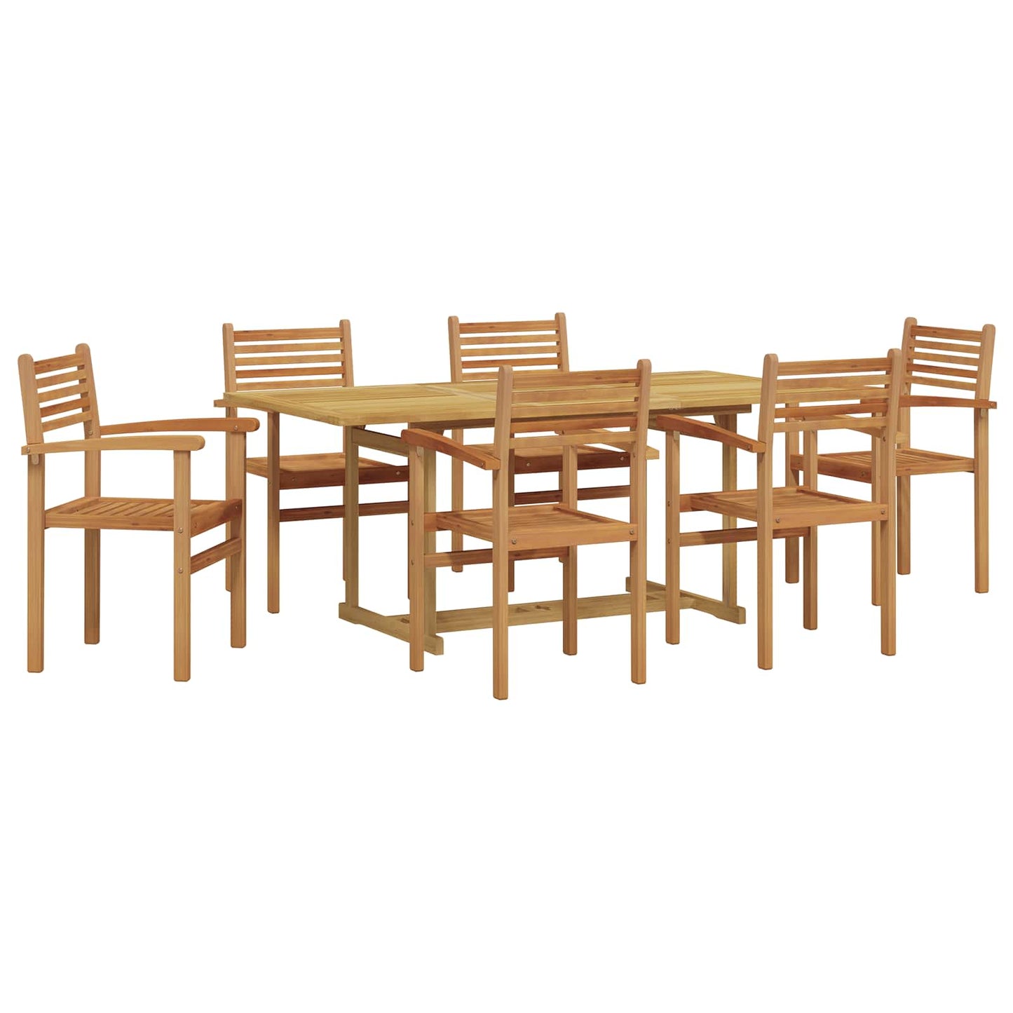 Hage Spisegruppe 7 pcs Brun Massivt Teaktre