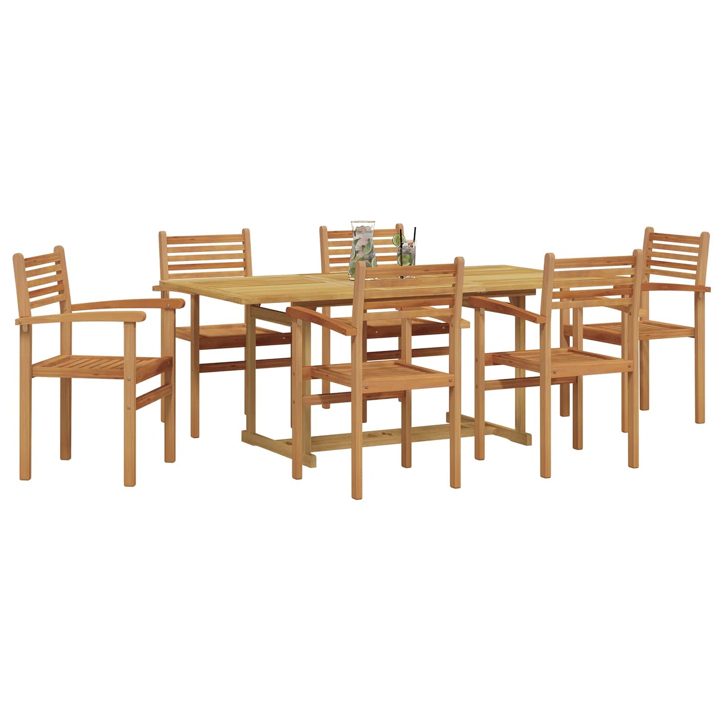 Hage Spisegruppe 7 pcs Brun Massivt Teaktre