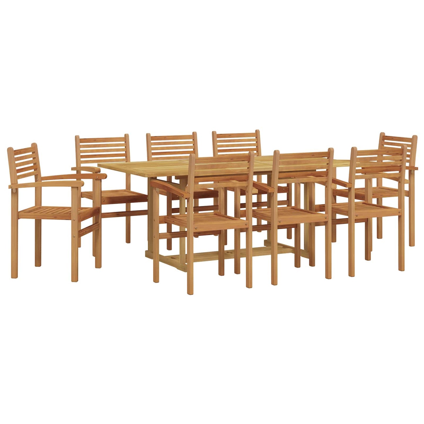 Hage Spisegruppe 9 pcs Brun Massivt Teaktre vidaXL