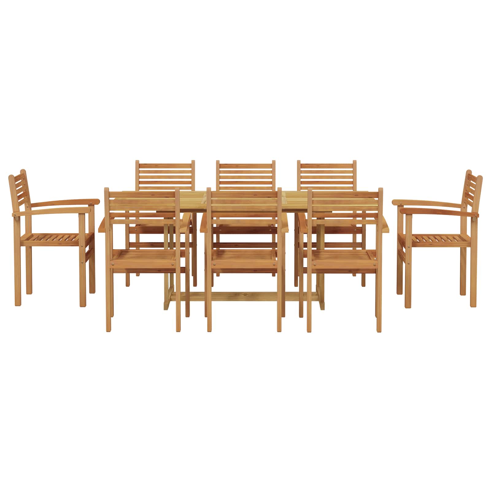 Hage Spisegruppe 9 pcs Brun Massivt Teaktre vidaXL