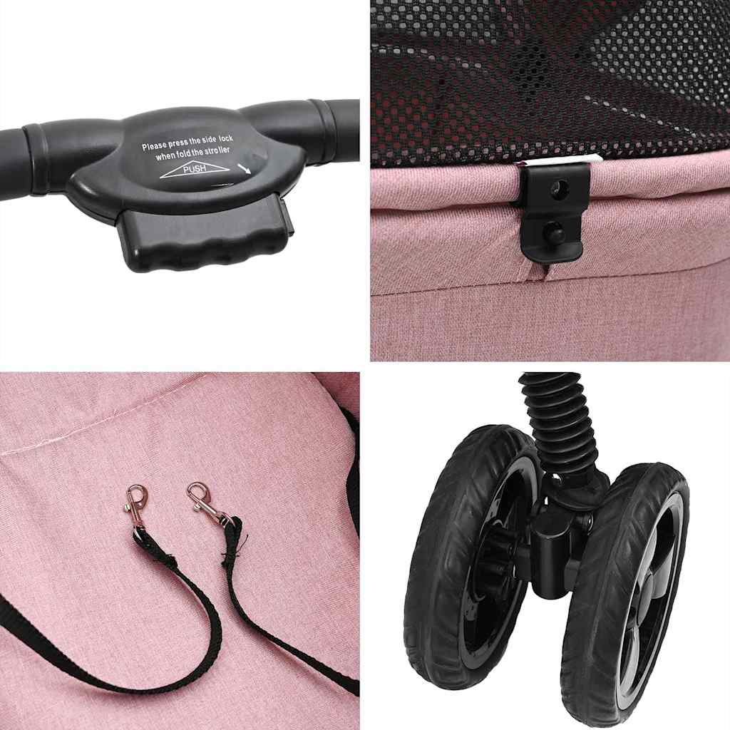 Sammenleggbar kjæledyrvogn Rosa 81 x 47 x 99 cm Polyester