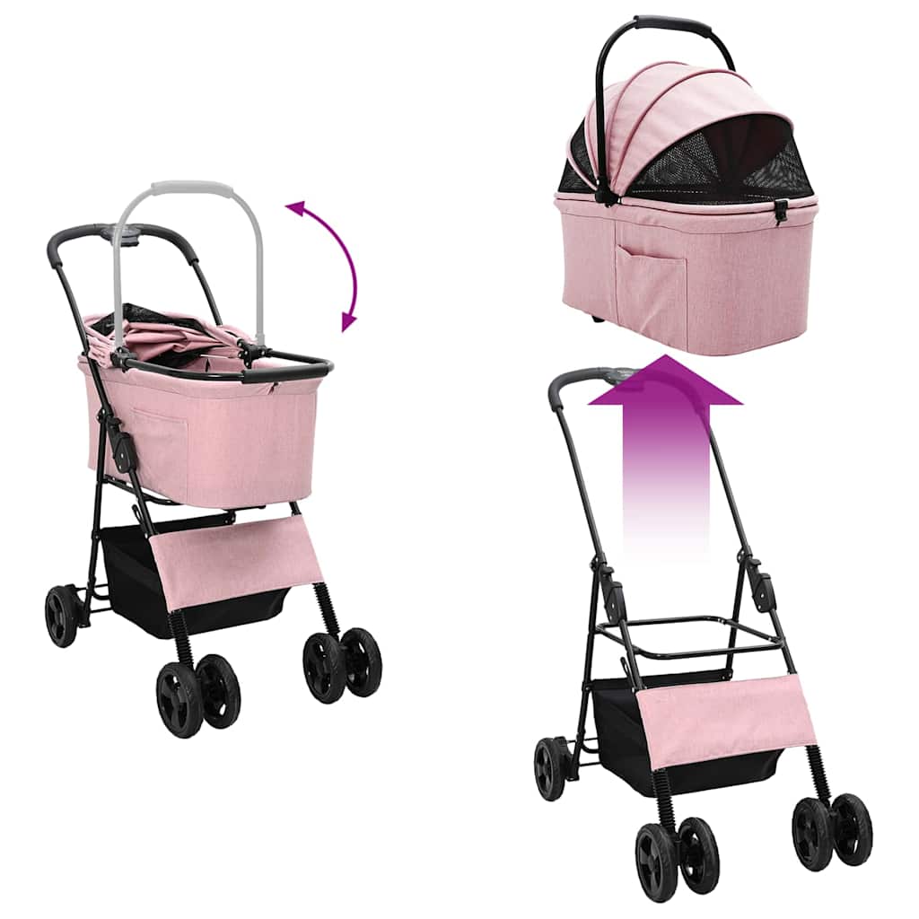 Sammenleggbar kjæledyrvogn Rosa 81 x 47 x 99 cm Polyester