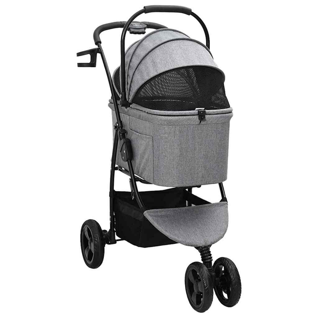 Sammenleggbar kjæledyrvogn Grå 78 x 54 x 101 cm Polyester