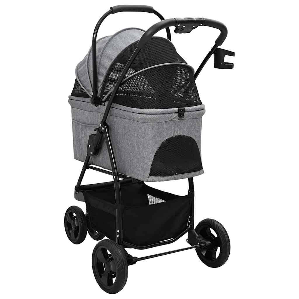 Sammenleggbar kjæledyrvogn Grå 78 x 54 x 101 cm Polyester