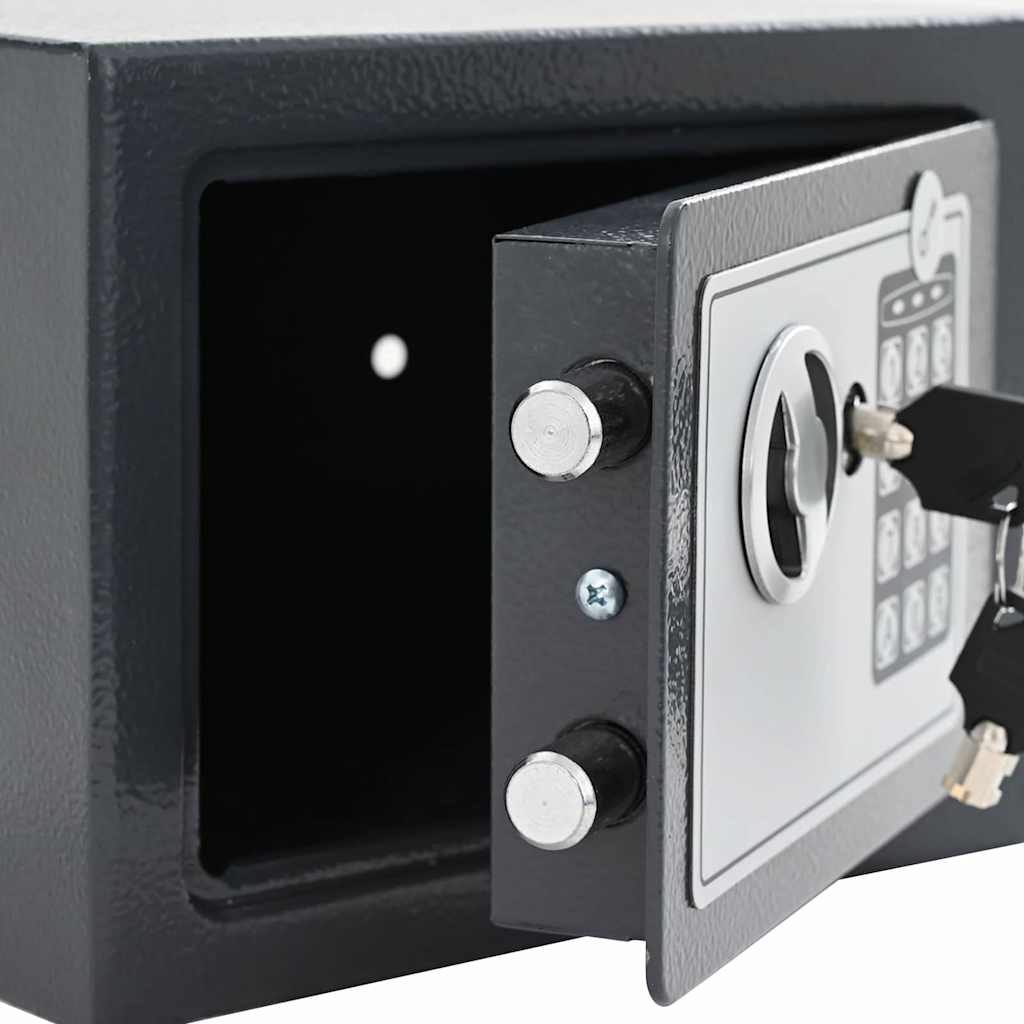 Digital safe med lås Mørke grå 23 x 17 x 17 cm Stål