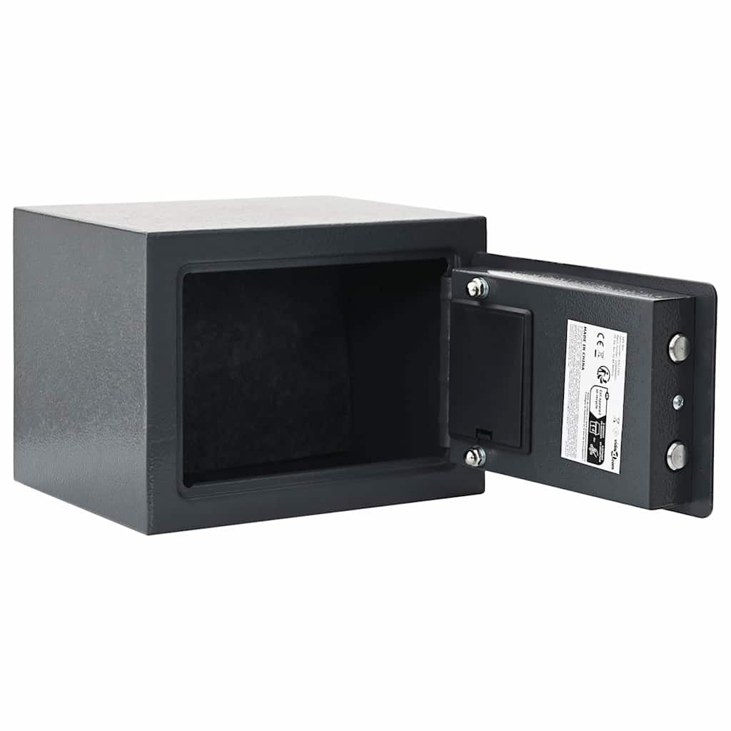 Digital safe med lås Mørke grå 23 x 17 x 17 cm Stål