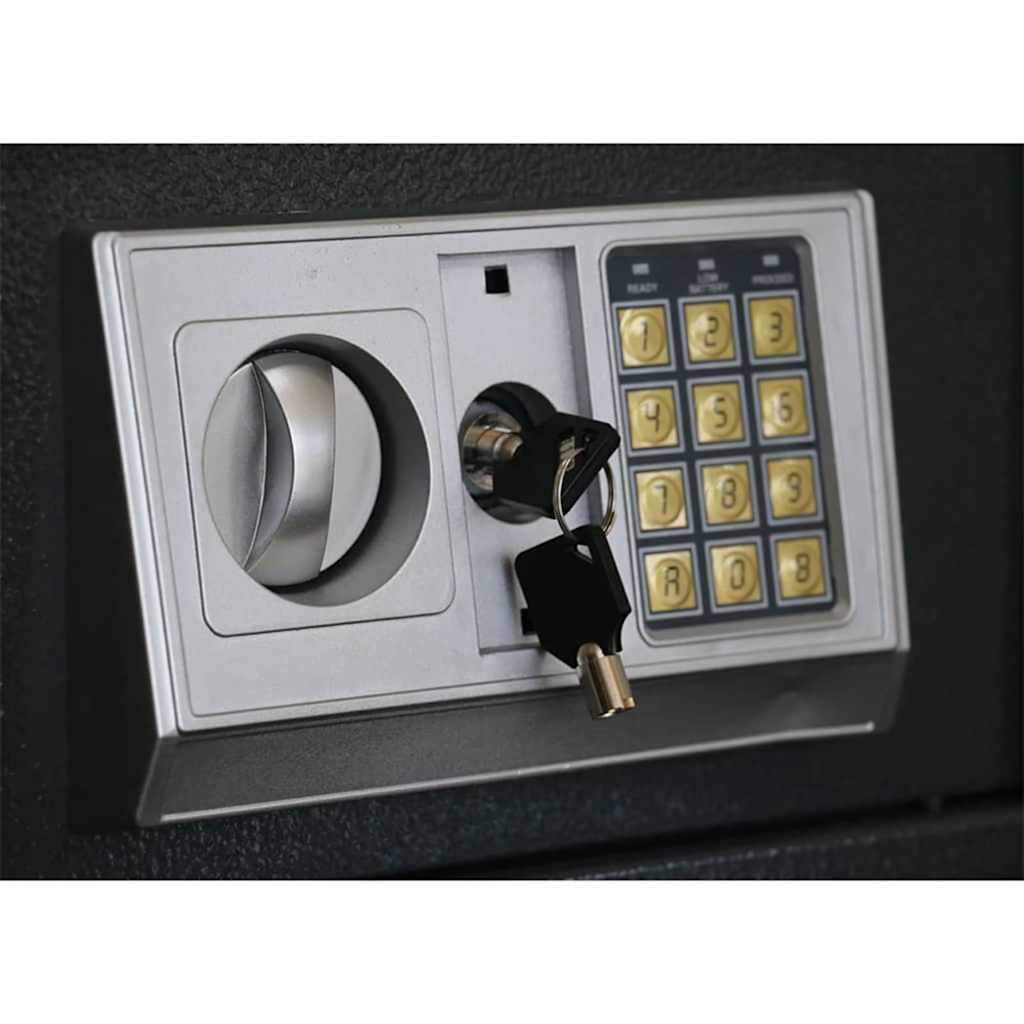 Digital safe med lås Mørke grå 31 x 20 x 20 cm Stål vidaXL