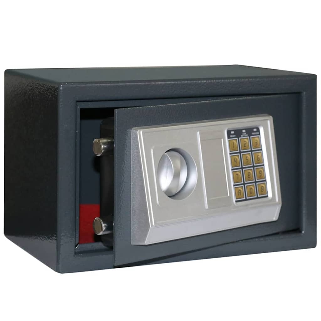Digital safe med lås Mørke grå 31 x 20 x 20 cm Stål vidaXL