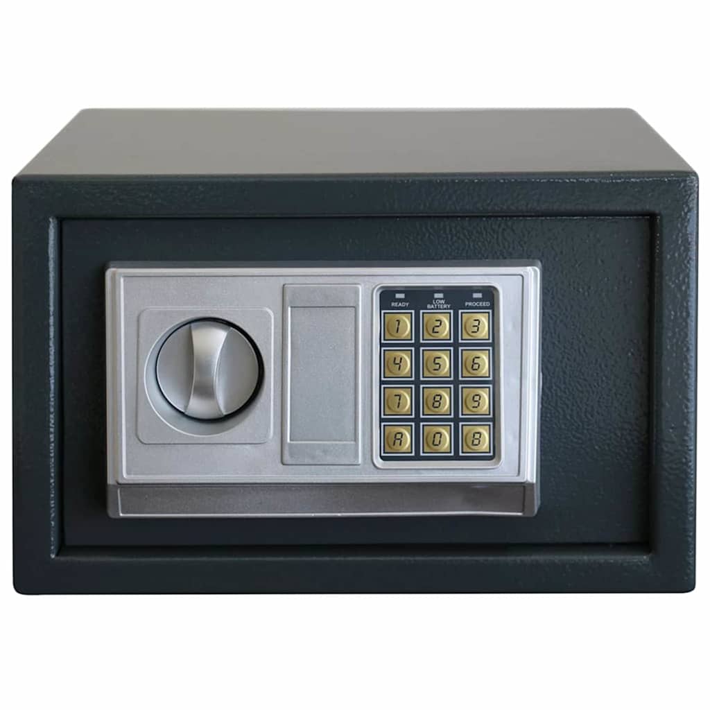 Digital safe med lås Mørke grå 31 x 20 x 20 cm Stål vidaXL