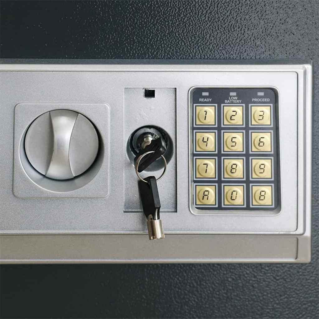 Digital safe med lås Mørke grå 35 x 25 x 25 cm Stål