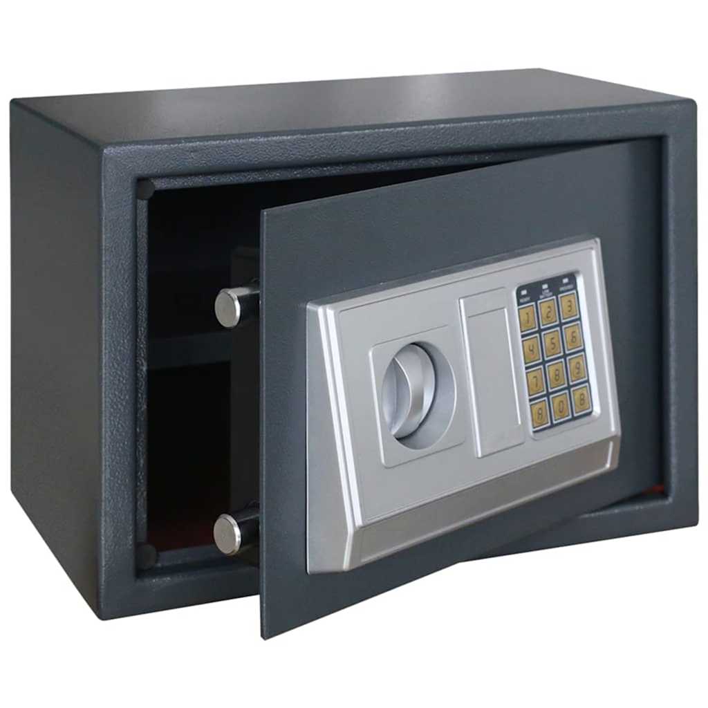 Digital safe med lås Mørke grå 35 x 25 x 25 cm Stål