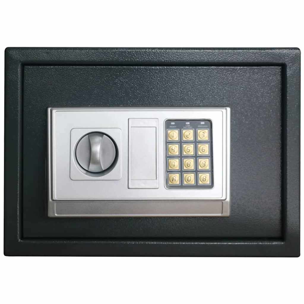 Digital safe med lås Mørke grå 35 x 25 x 25 cm Stål