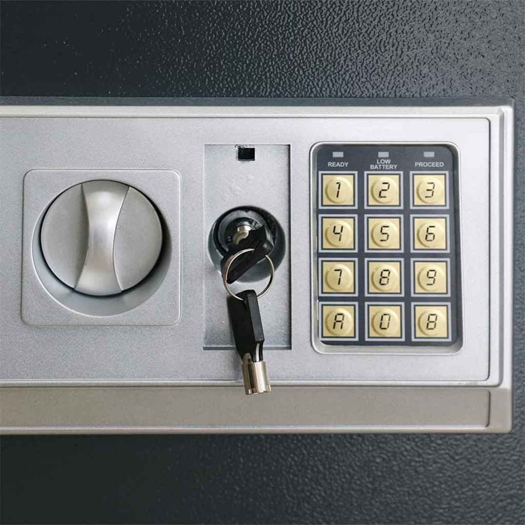 Digital safe med lås Mørke grå 35 x 31 x 50 cm Stål