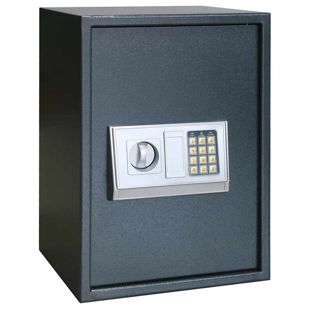 Digital safe med lås Mørke grå 35 x 31 x 50 cm Stål