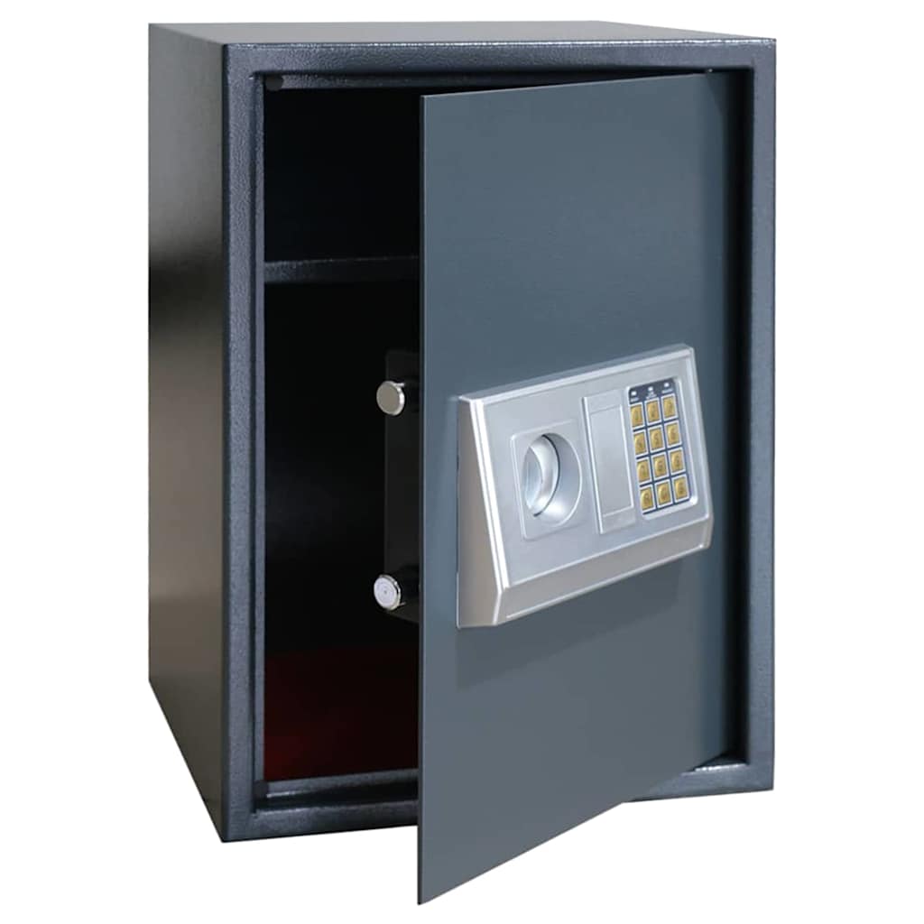 Digital safe med lås Mørke grå 35 x 31 x 50 cm Stål
