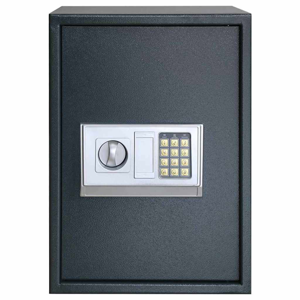 Digital safe med lås Mørke grå 35 x 31 x 50 cm Stål