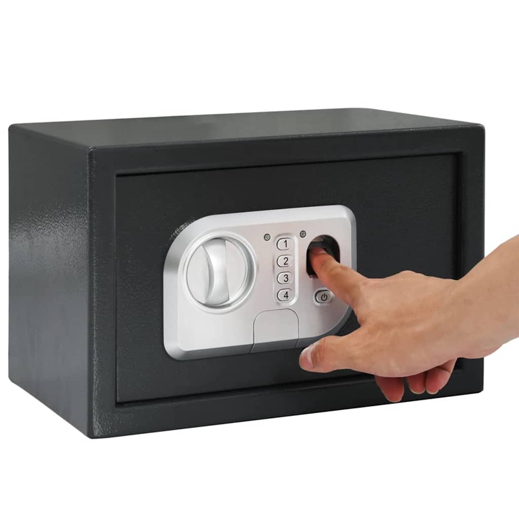 Digital safe med lås Mørke grå 31 x 20 x 20 cm Stål