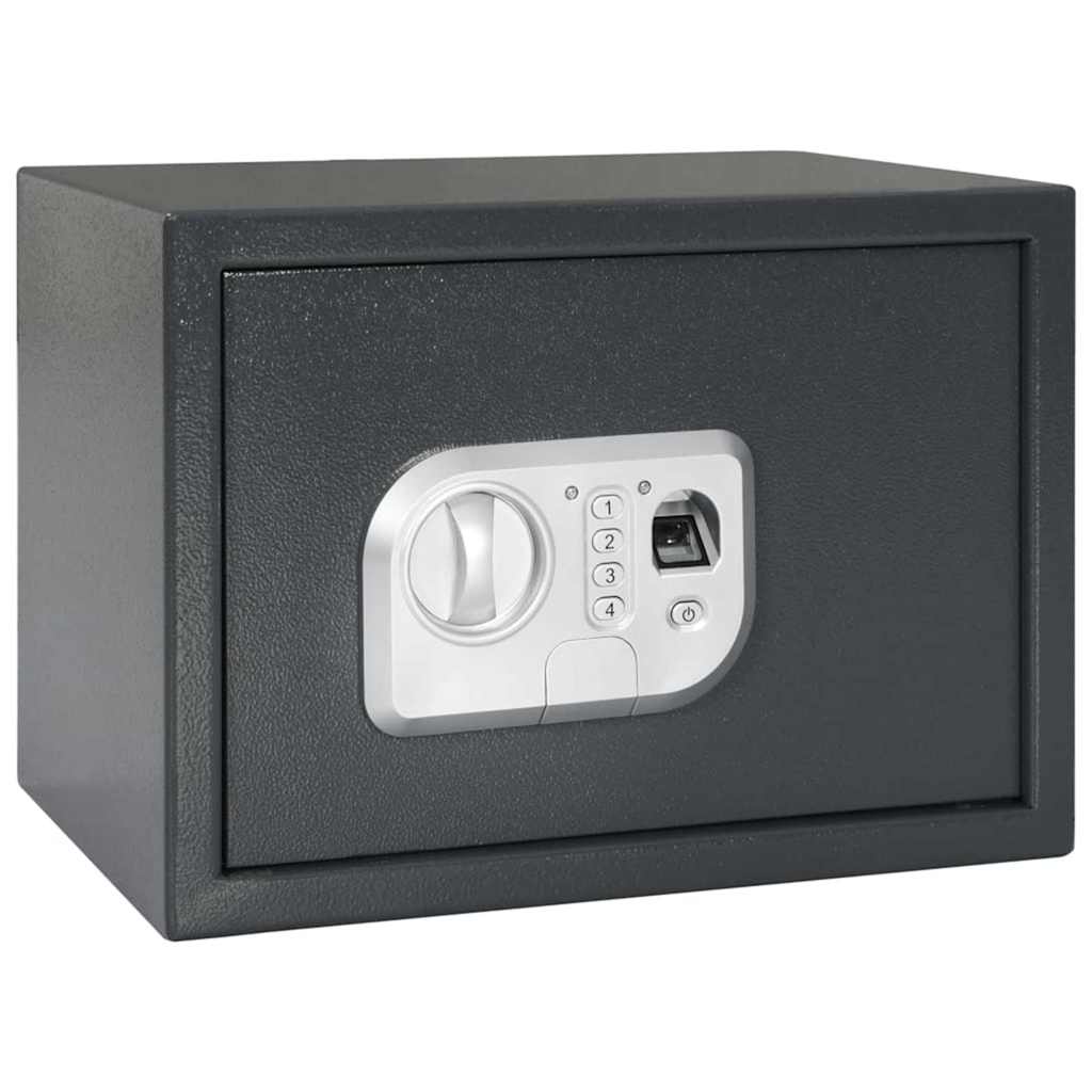 Digital safe med lås Mørke grå 35 x 25 x 25 cm Stål