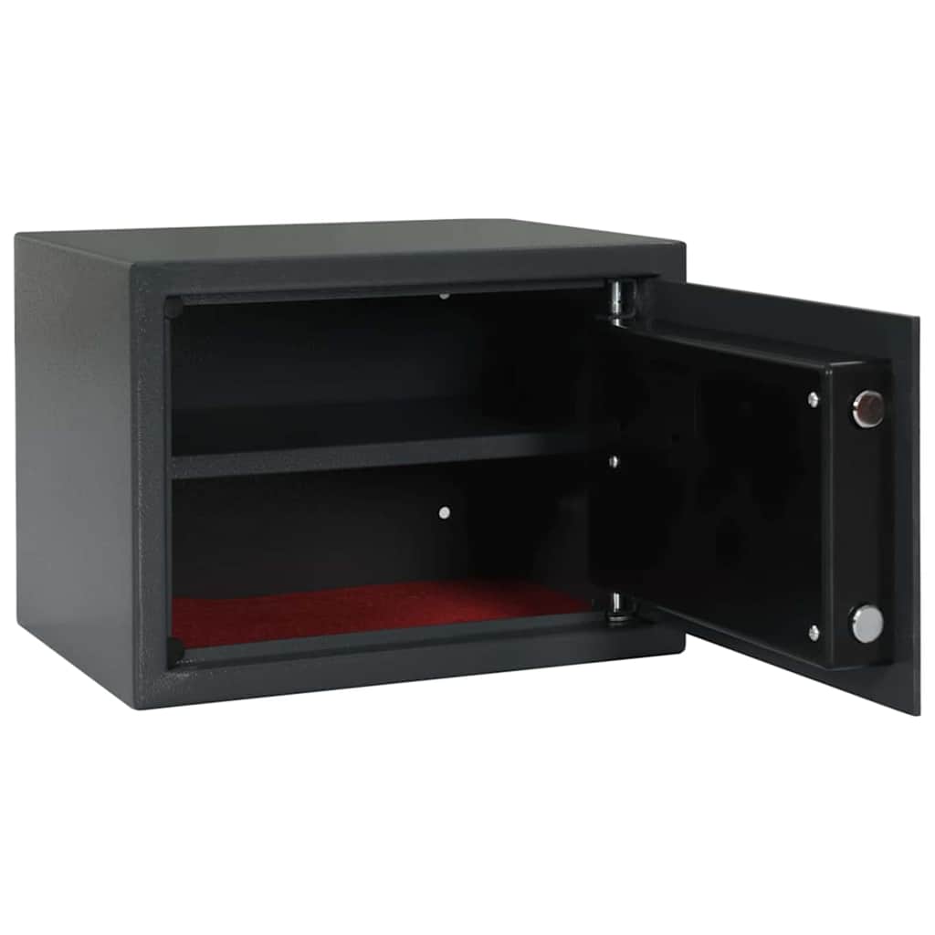 Digital safe med lås Mørke grå 35 x 25 x 25 cm Stål