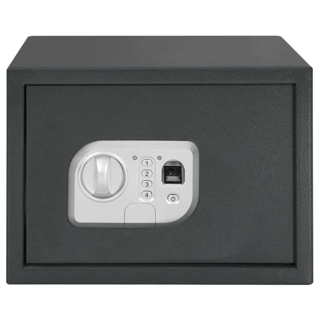 Digital safe med lås Mørke grå 35 x 25 x 25 cm Stål
