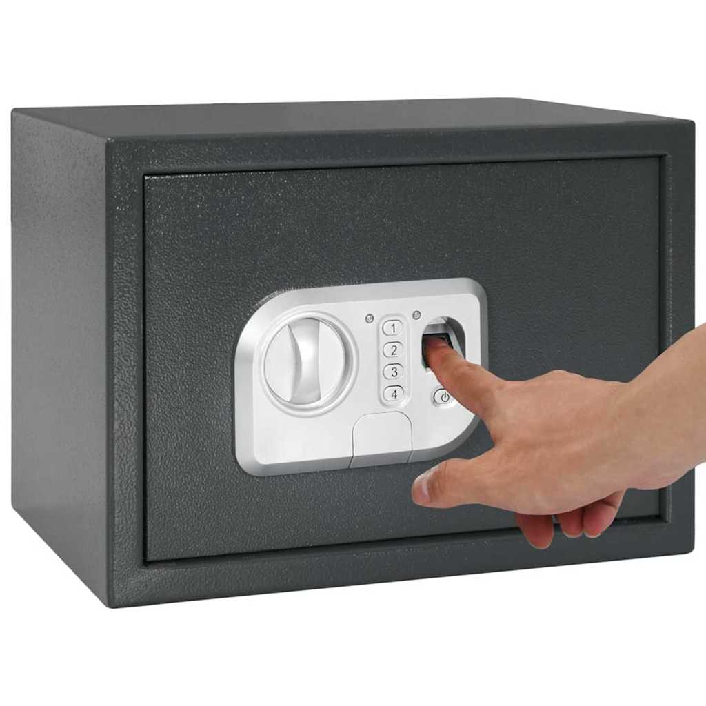 Digital safe med lås Mørke grå 35 x 25 x 25 cm Stål