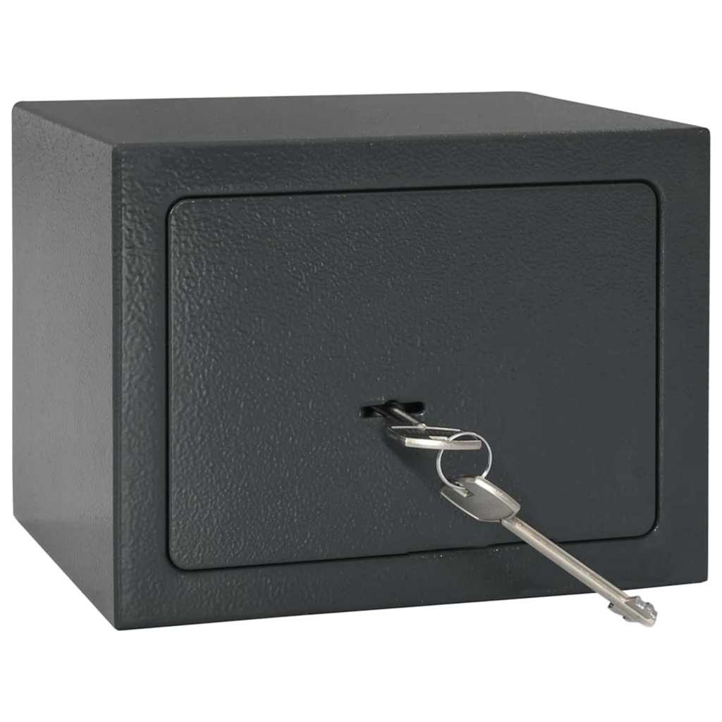 Safe Box med lås Mørke grå 23 x 17 x 17 cm Stål
