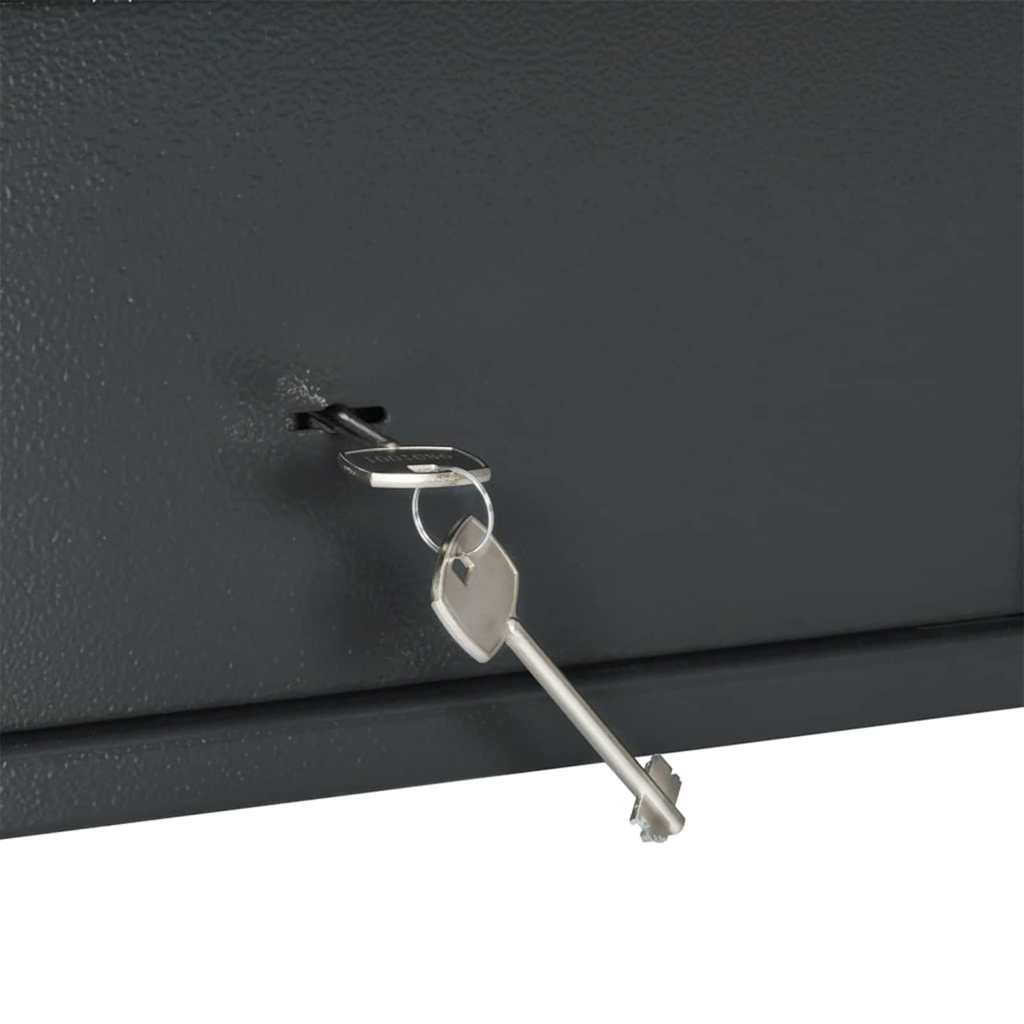Safe Box med lås Mørke grå 31 x 20 x 20 cm Stål