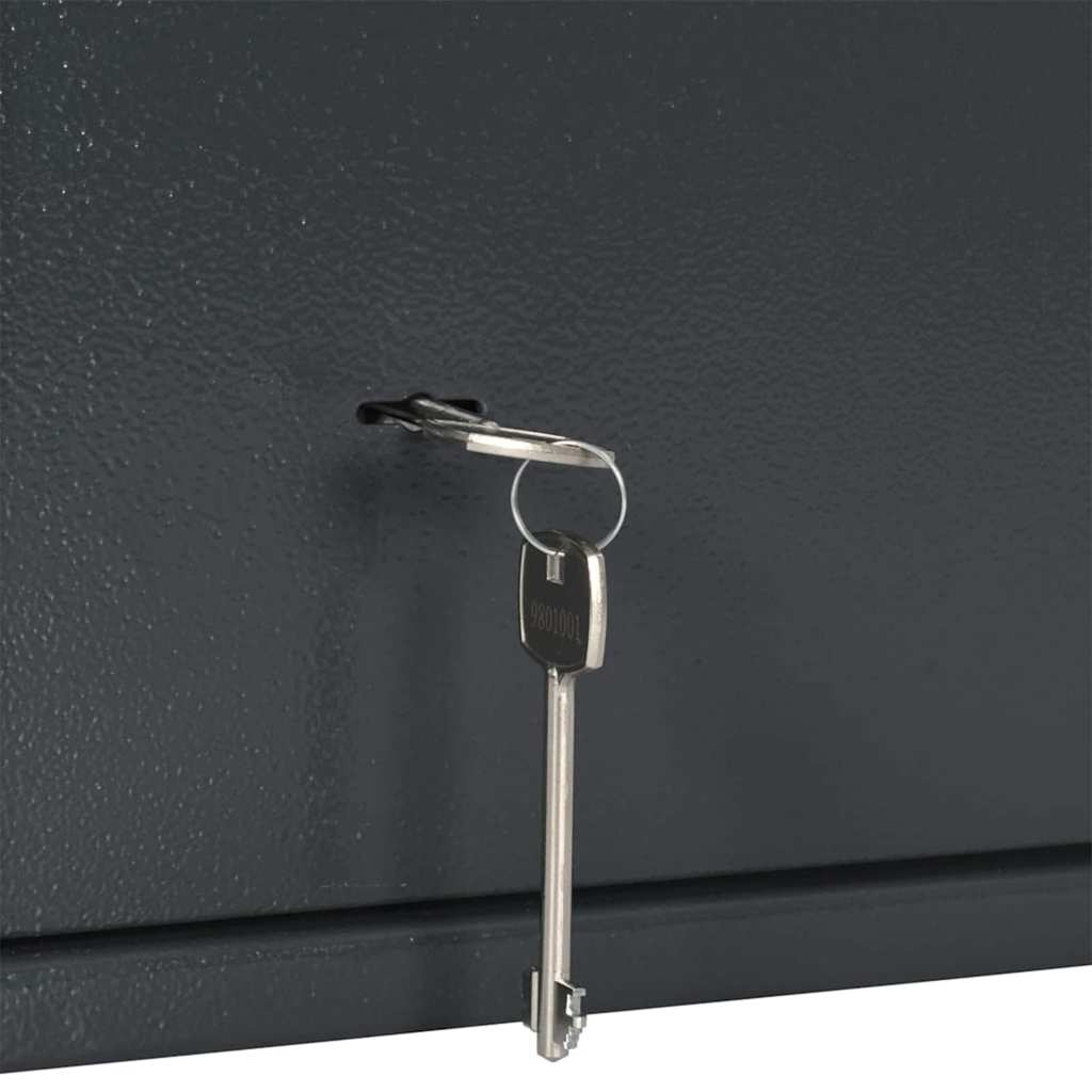 Safe Box med lås Mørke grå 35 x 25 x 25 cm Stål