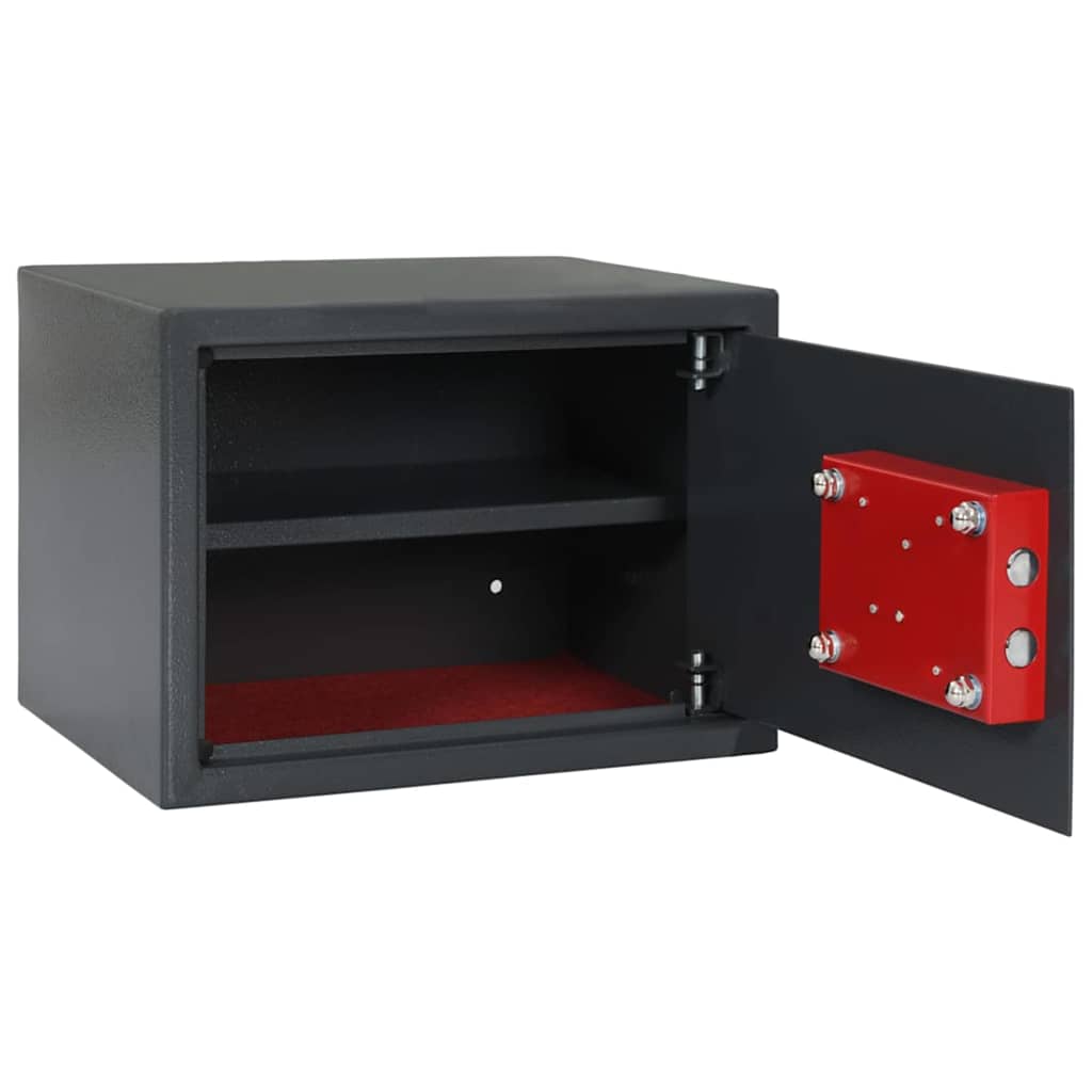 Safe Box med lås Mørke grå 35 x 25 x 25 cm Stål