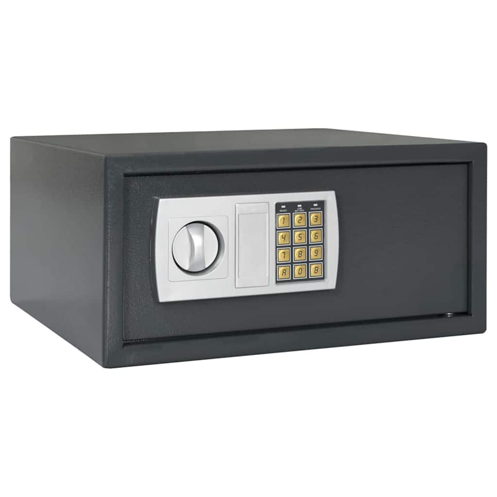 Digital safe med lås Mørke grå 42 x 37 x 20 cm Stål vidaXL