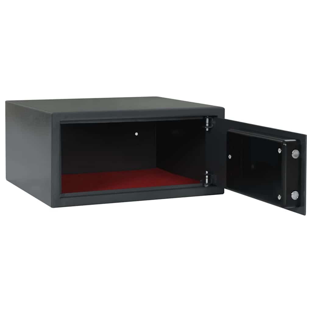 Digital safe med lås Mørke grå 42 x 37 x 20 cm Stål vidaXL