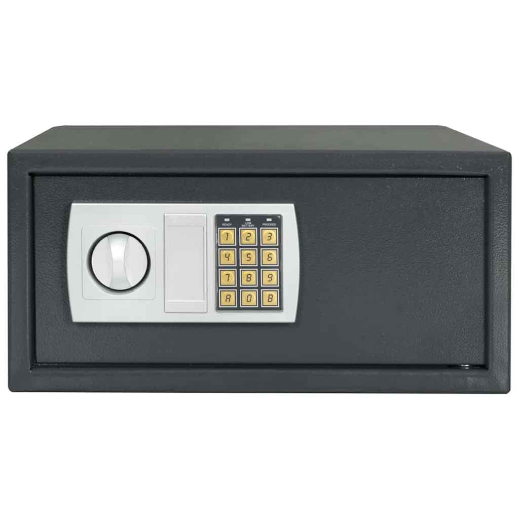 Digital safe med lås Mørke grå 42 x 37 x 20 cm Stål vidaXL