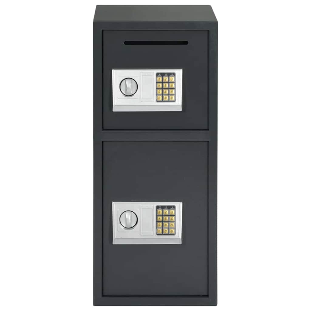 Digital safe med lås Mørke grå 35 x 31 x 80 cm Stål