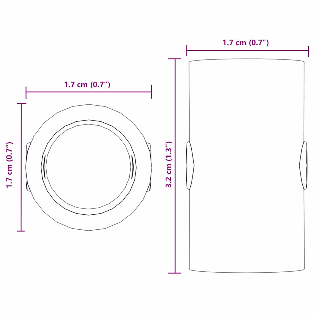 Fosseball Bord Stoppere 10 pcs Svart 1,7 x 1,7 x 3,2 cm PP