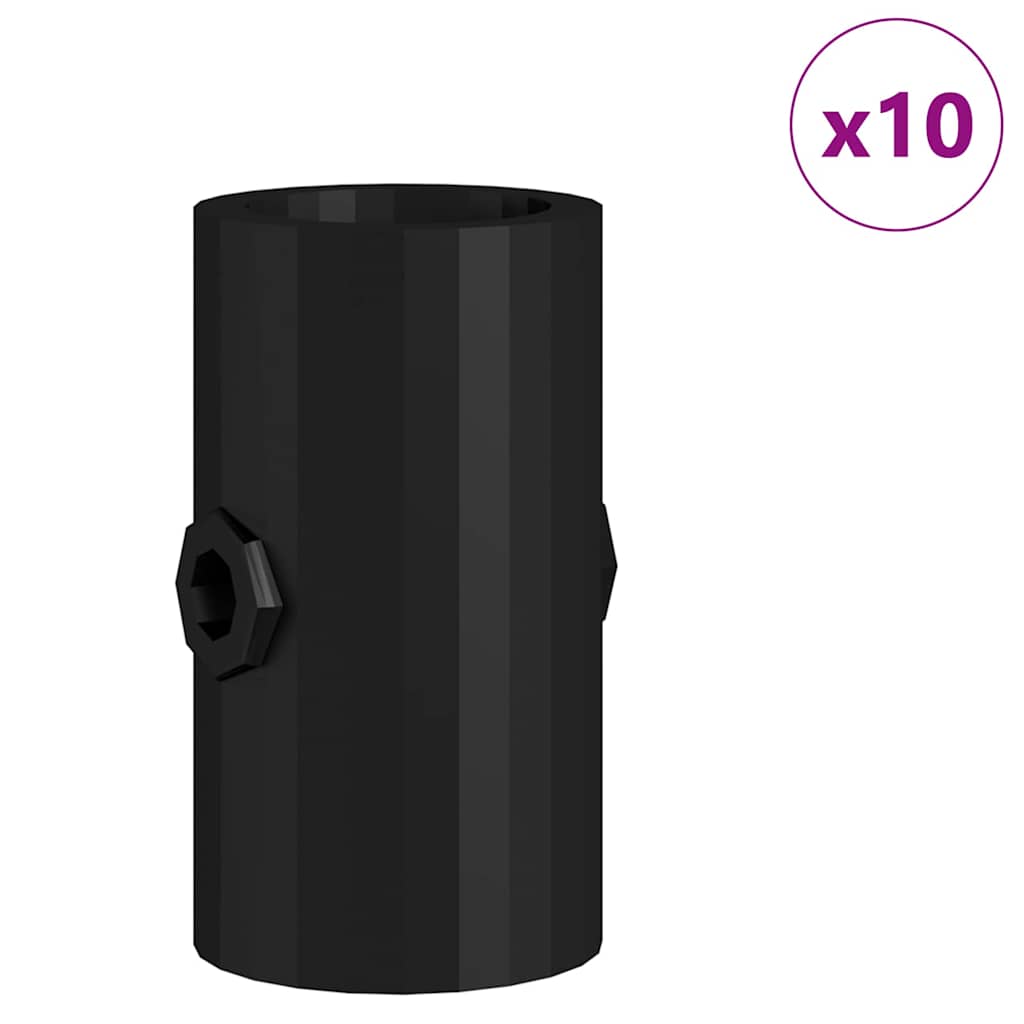 Fosseball Bord Stoppere 10 pcs Svart 1,7 x 1,7 x 3,2 cm PP