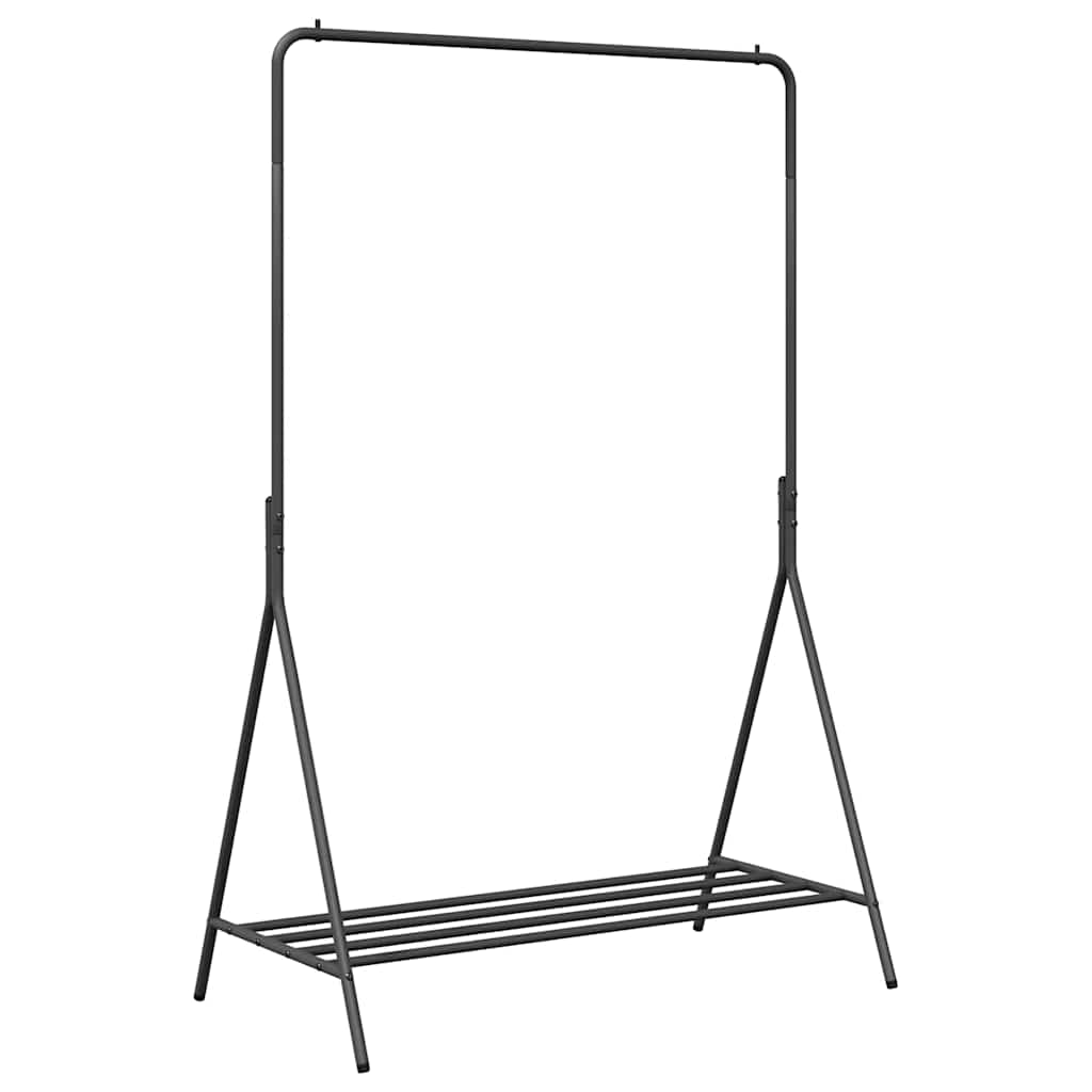 Klesstativ med lagring Svart 100 x 56 x 154 cm Stål