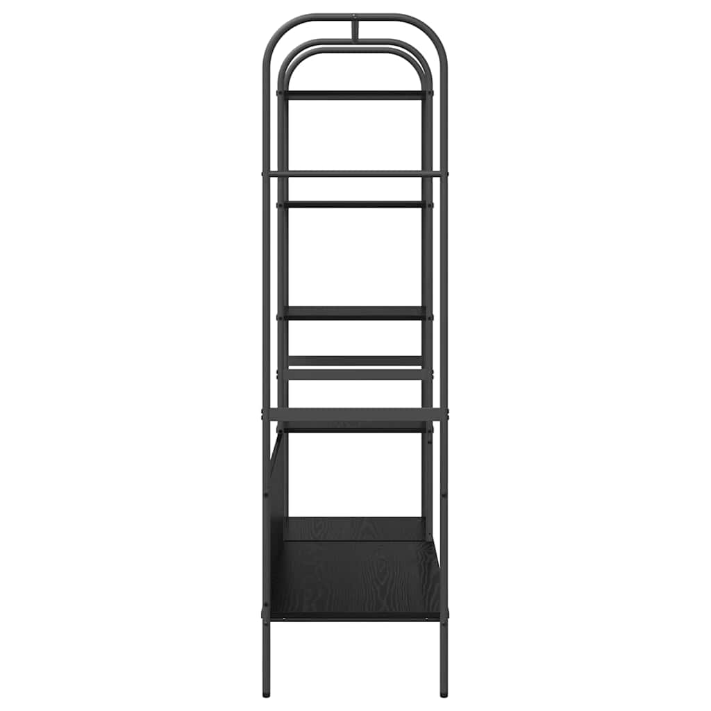 Klesstativ med hylle Svart 120 x 44 x 160 cm Konstruert tre