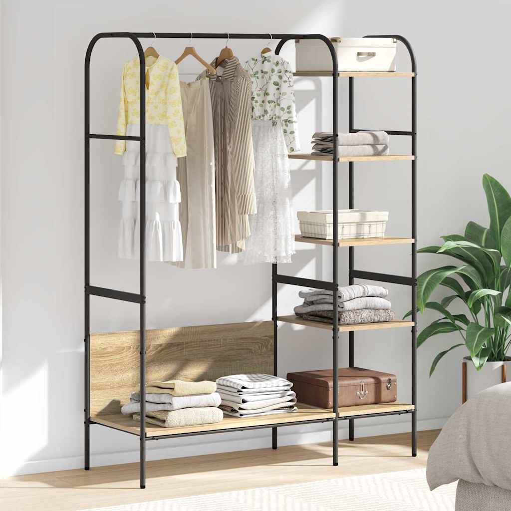 Klesstativ med hylle Brun 120 x 44 x 160 cm Konstruert tre