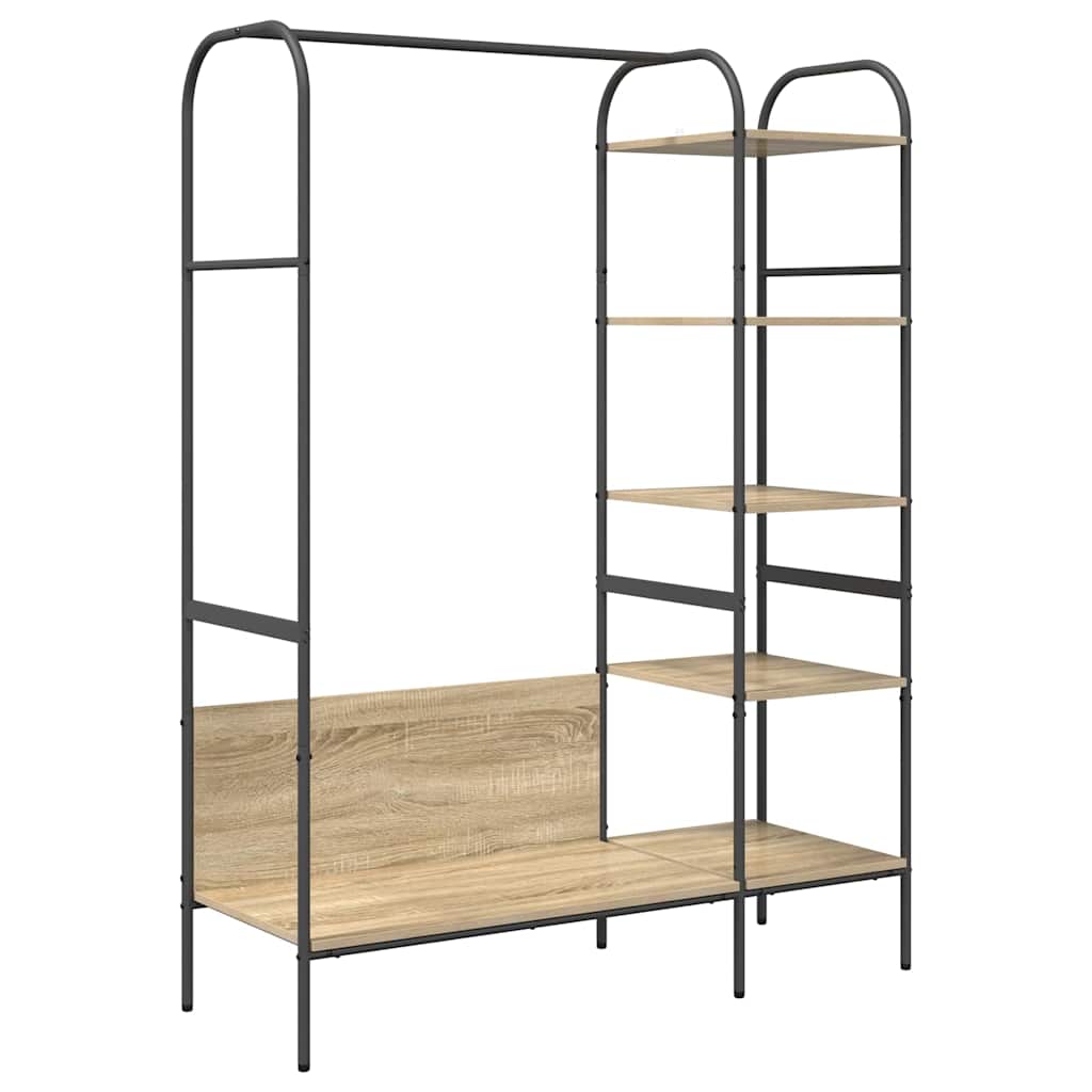 Klesstativ med hylle Brun 120 x 44 x 160 cm Konstruert tre
