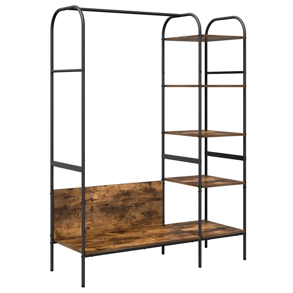 Klesstativ med hylle Brun Eik 120 x 44 x 160 cm Konstruert tre