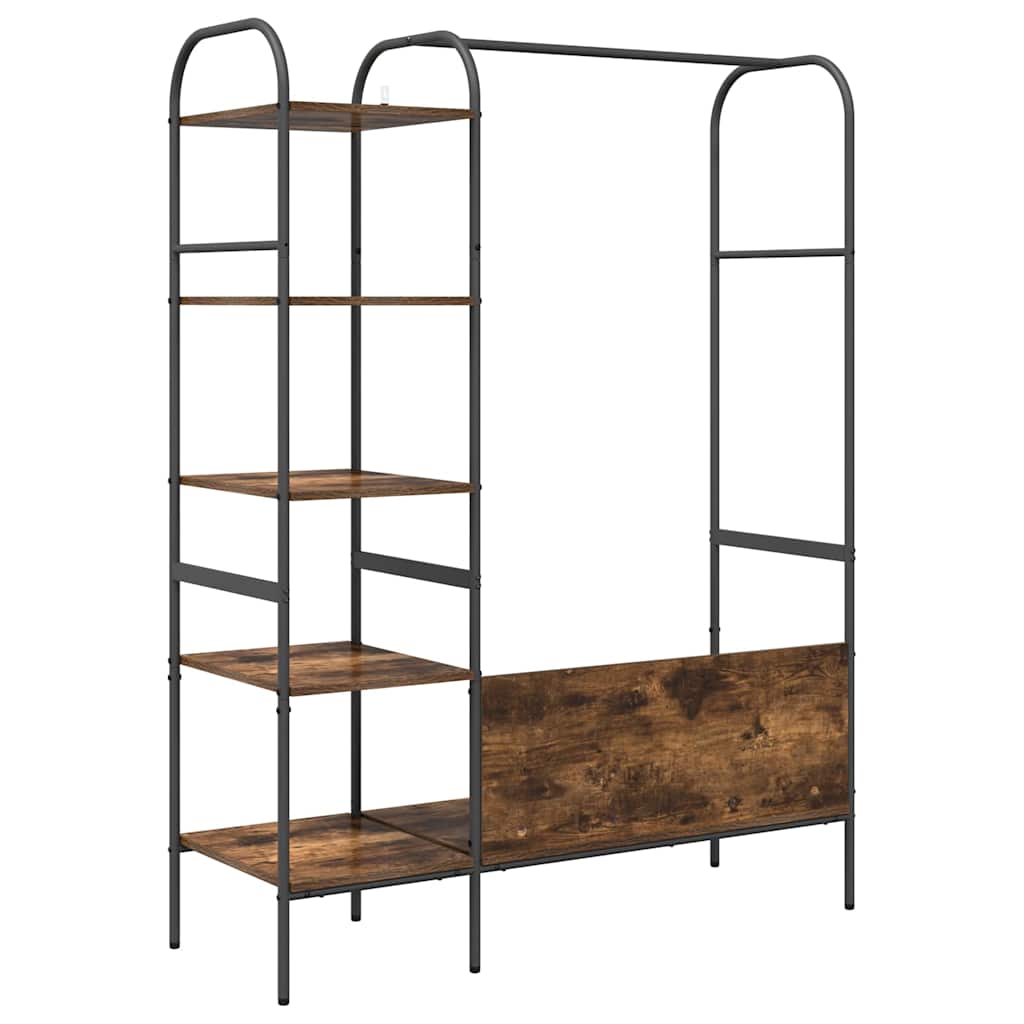Klesstativ med hylle Brun Eik 120 x 44 x 160 cm Konstruert tre