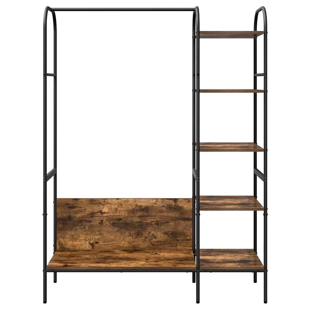 Klesstativ med hylle Brun Eik 120 x 44 x 160 cm Konstruert tre