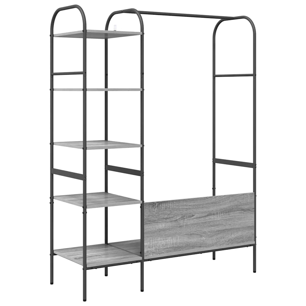 Klesstativ med hylle Grå 120 x 44 x 160 cm Konstruert tre