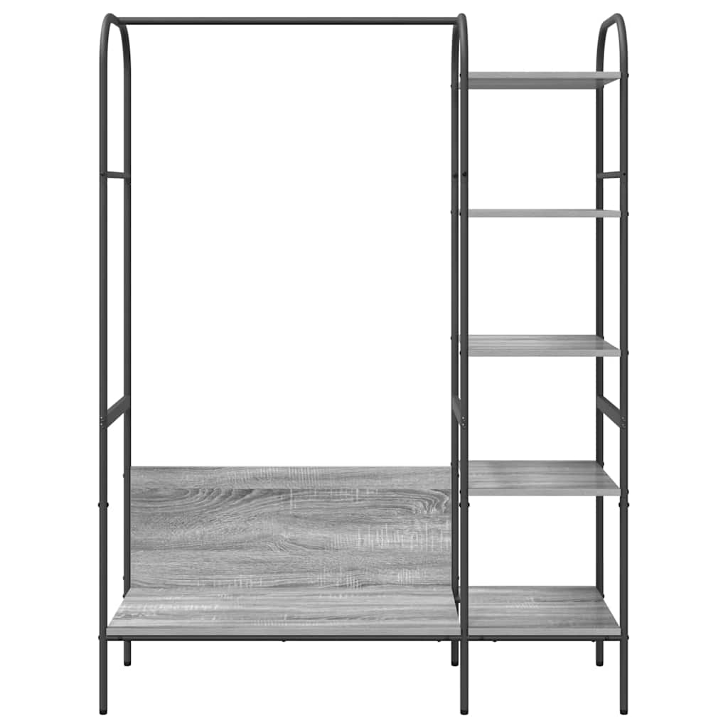 Klesstativ med hylle Grå 120 x 44 x 160 cm Konstruert tre