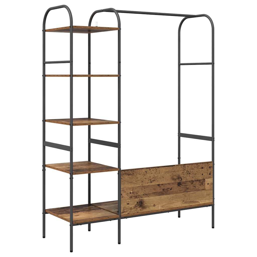 Klesstativ med hylle Brun 120 x 44 x 160 cm Konstruert tre