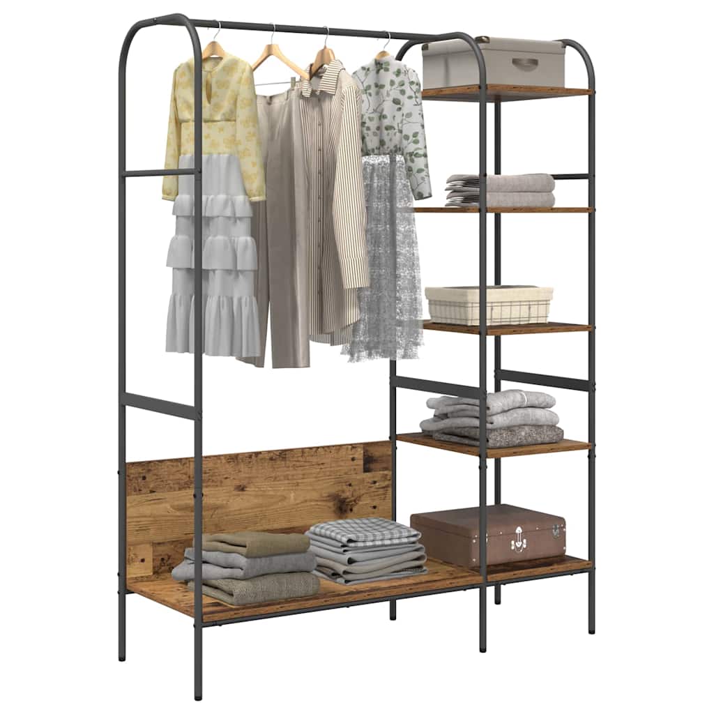Klesstativ med hylle Brun 120 x 44 x 160 cm Konstruert tre