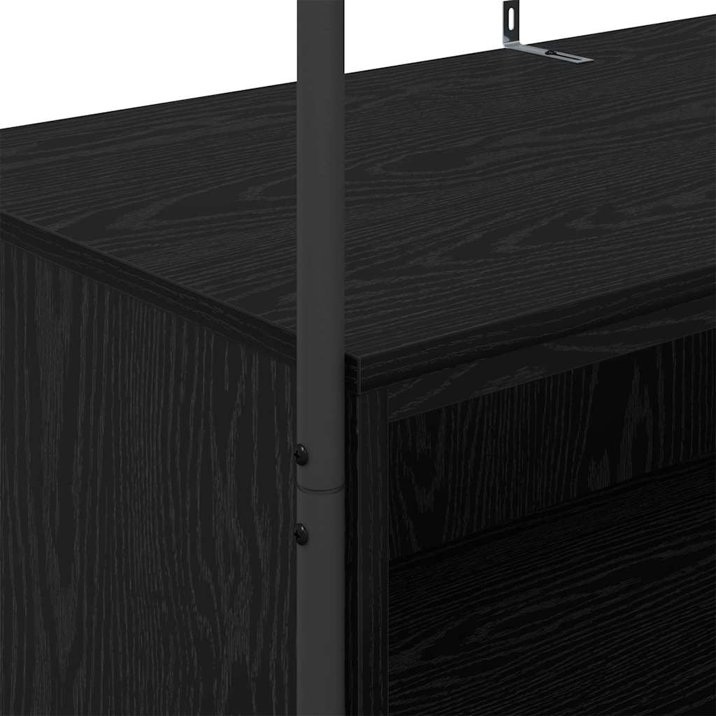 Klesstativ med lagring Svart 100 x 44 x 160 cm Konstruert tre