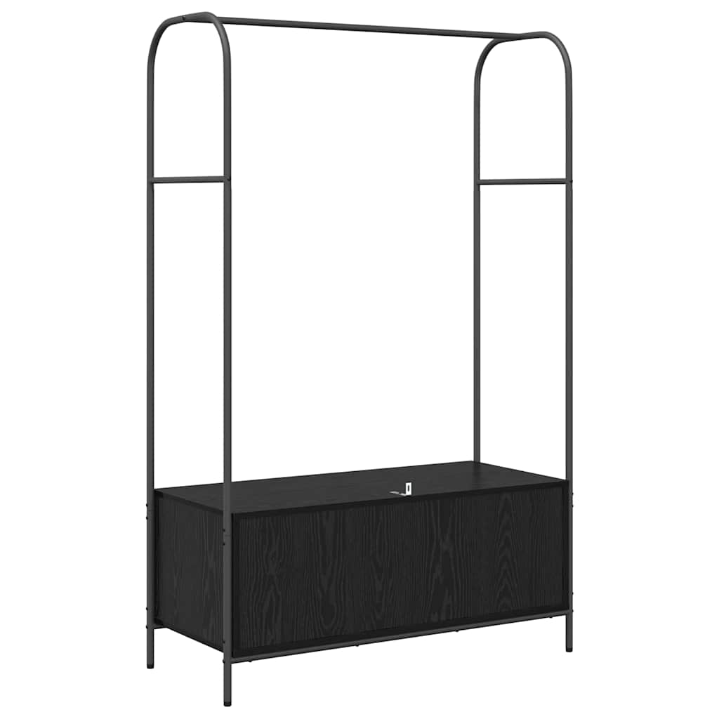 Klesstativ med lagring Svart 100 x 44 x 160 cm Konstruert tre